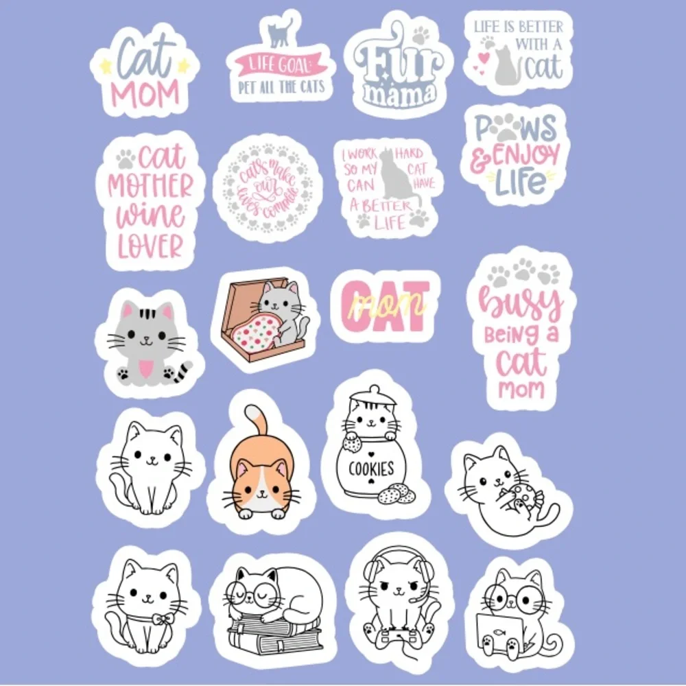 Handmade Cat Mom Stickers